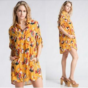 💛 LAST ONE: Size L Floral Print Shirt Dress